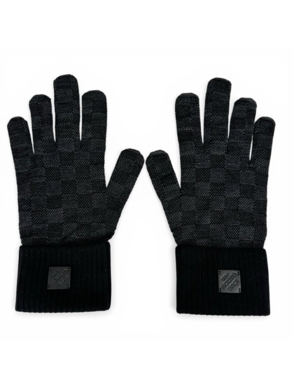 Louis Vuitton Wool Neo Petit Damier Gloves Black - Picture 3 of 8